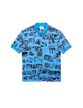 Polo unisex Lacoste Live x Polaroid loose fit estampado