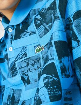 Polo unisex Lacoste Live x Polaroid loose fit estampado