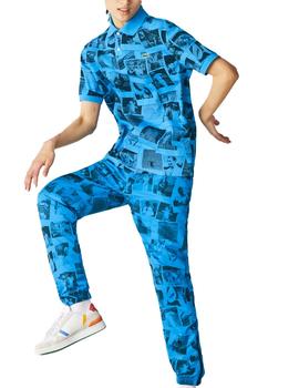 Polo unisex Lacoste Live x Polaroid loose fit estampado