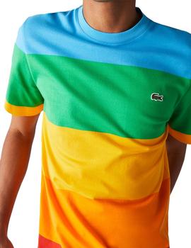 Camiseta para hombre de cuello redondo Lacoste x Polaroid