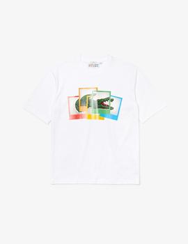 Camiseta unisex de algodón Lacoste LIVE x Polaroid loose fit