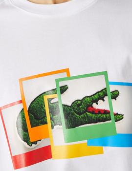 Camiseta unisex de algodón Lacoste LIVE x Polaroid loose fit